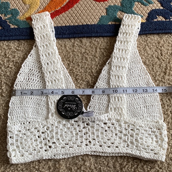 white crochet summer tops size L - Picture 9 of 11